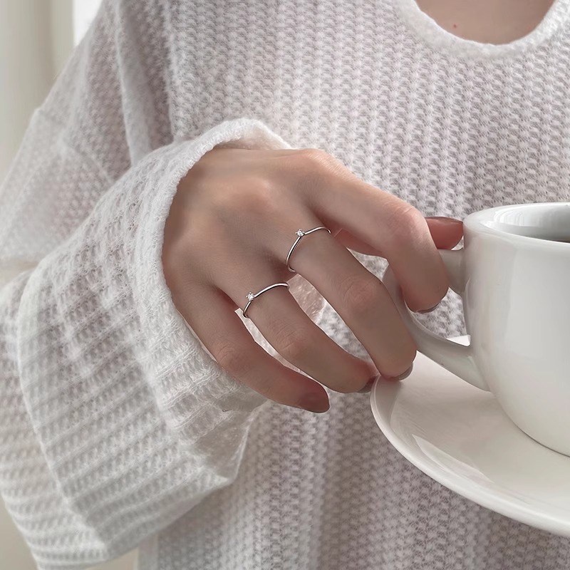 𝓨𝓪𝓷𝓰𝓑𝓲🕊️【越簡單越好看】925銀【簡約單鑽戒指】 Y843-細節圖3