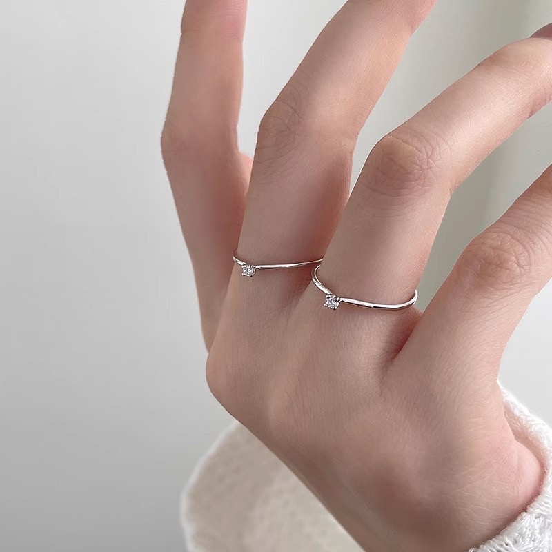 𝓨𝓪𝓷𝓰𝓑𝓲🕊️【越簡單越好看】925銀【簡約單鑽戒指】 Y843-細節圖4