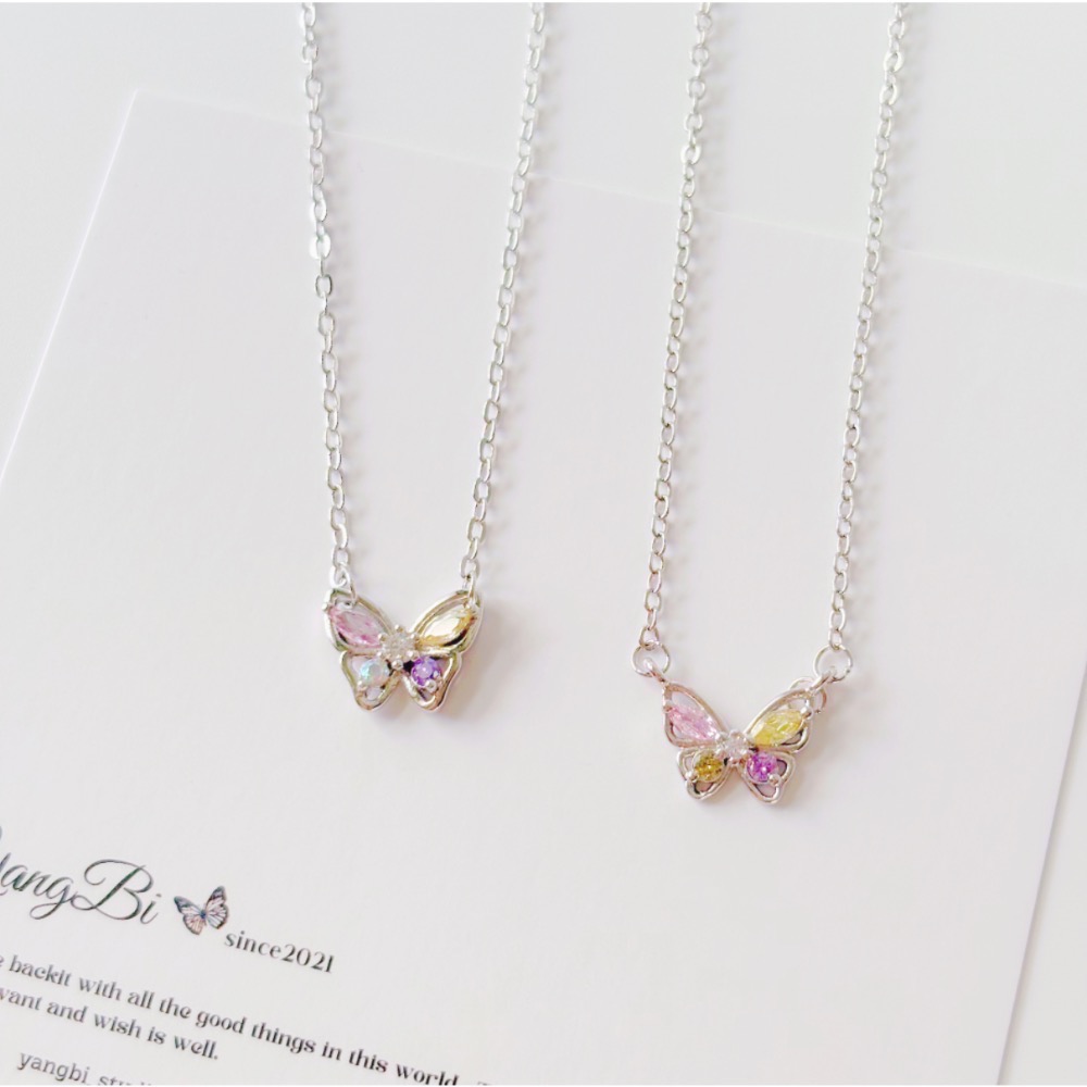 𝓨𝓪𝓷𝓰𝓑𝓲🕊️925銀【五種美好．彩鑽蝴蝶項鍊】 Y846-細節圖7