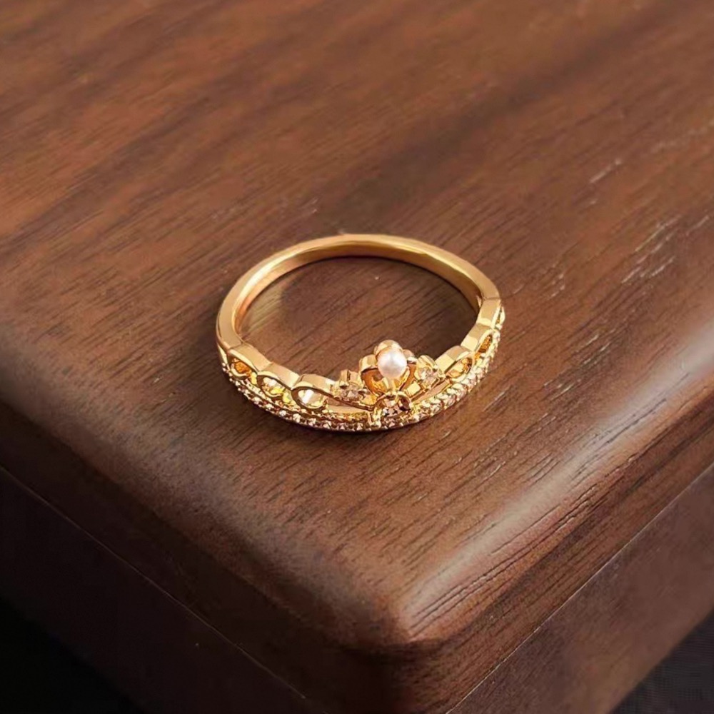 𝓨𝓪𝓷𝓰𝓑𝓲🕊️【 18K真金加厚】【精緻典雅蕾絲皇冠微鑲鑽戒指】 Y849-細節圖10