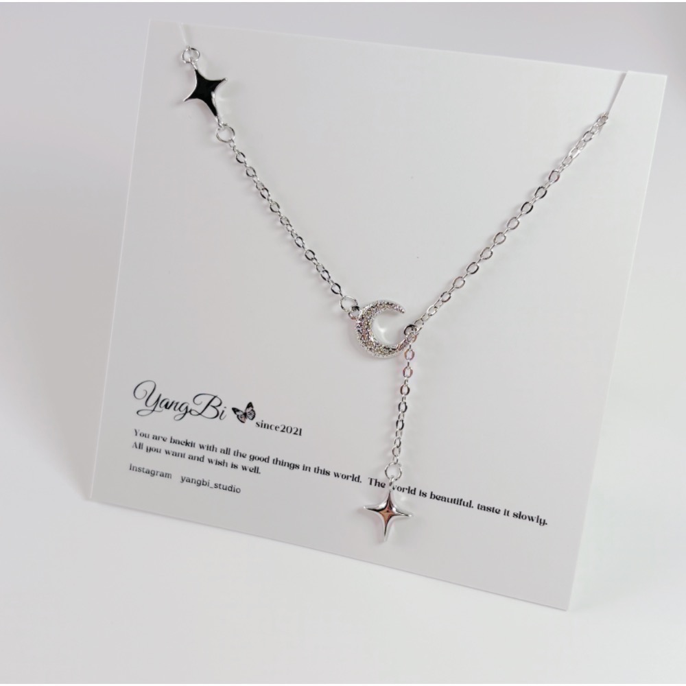 𝓨𝓪𝓷𝓰𝓑𝓲🕊️925銀【四芒星彎月項鍊】 Y852-細節圖4