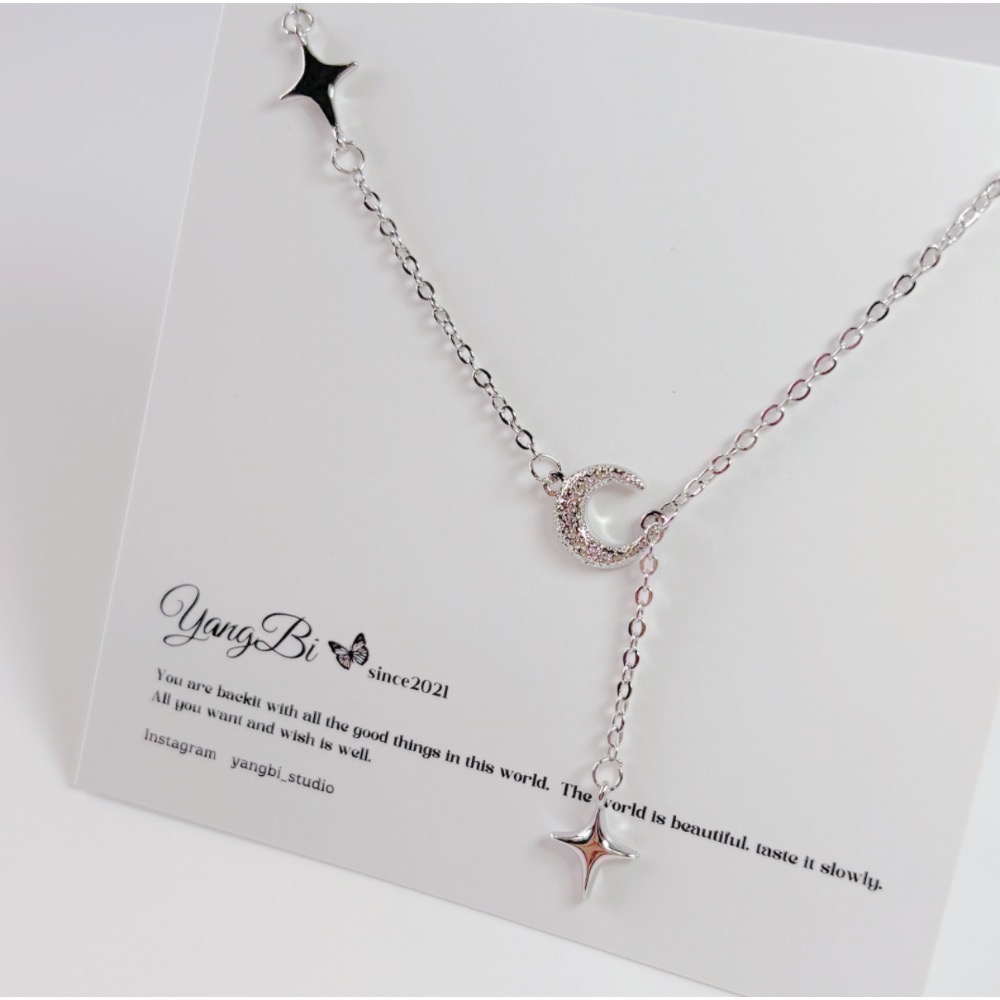 𝓨𝓪𝓷𝓰𝓑𝓲🕊️925銀【四芒星彎月項鍊】 Y852-細節圖7