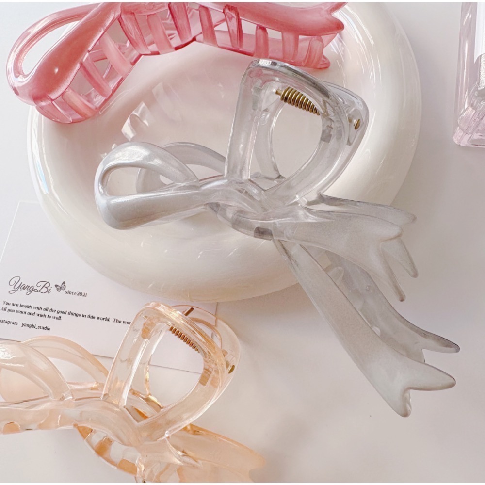 𝓨𝓪𝓷𝓰𝓑𝓲🕊️實品更美【不咬頭皮】【渲染果凍漸層蝴蝶結鯊魚夾】 V416-細節圖8