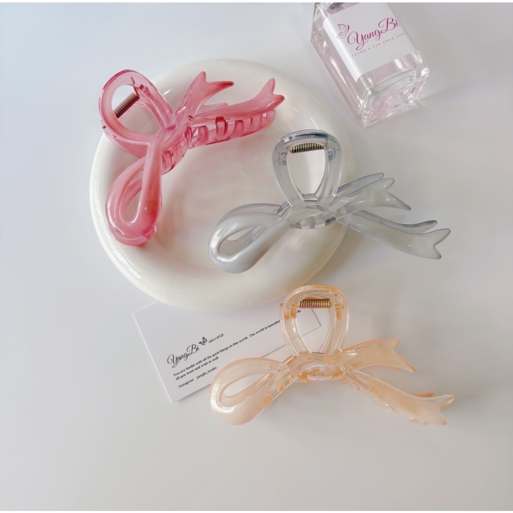 𝓨𝓪𝓷𝓰𝓑𝓲🕊️實品更美【不咬頭皮】【渲染果凍漸層蝴蝶結鯊魚夾】 V416-細節圖10