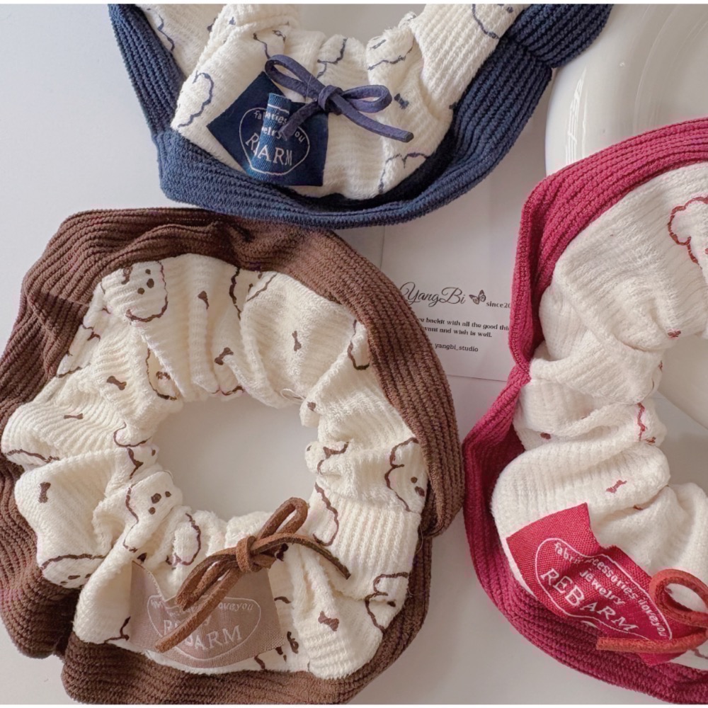 𝓨𝓪𝓷𝓰𝓑𝓲🕊️【小白狗厚磅燈芯絨蝴蝶結大腸圈】【瑪爾濟斯】【比熊】 V417-細節圖2