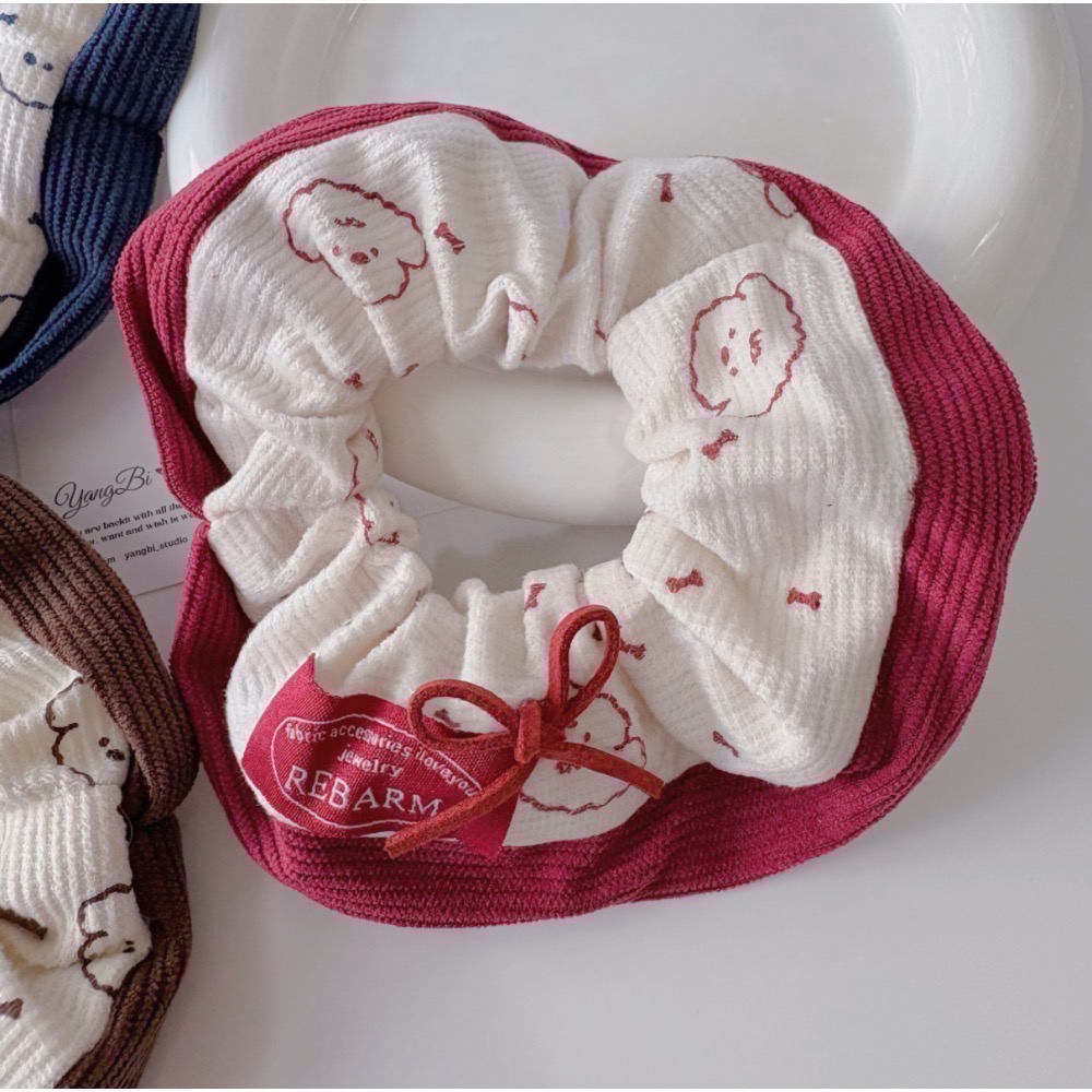 𝓨𝓪𝓷𝓰𝓑𝓲🕊️【小白狗厚磅燈芯絨蝴蝶結大腸圈】【瑪爾濟斯】【比熊】 V417-細節圖9