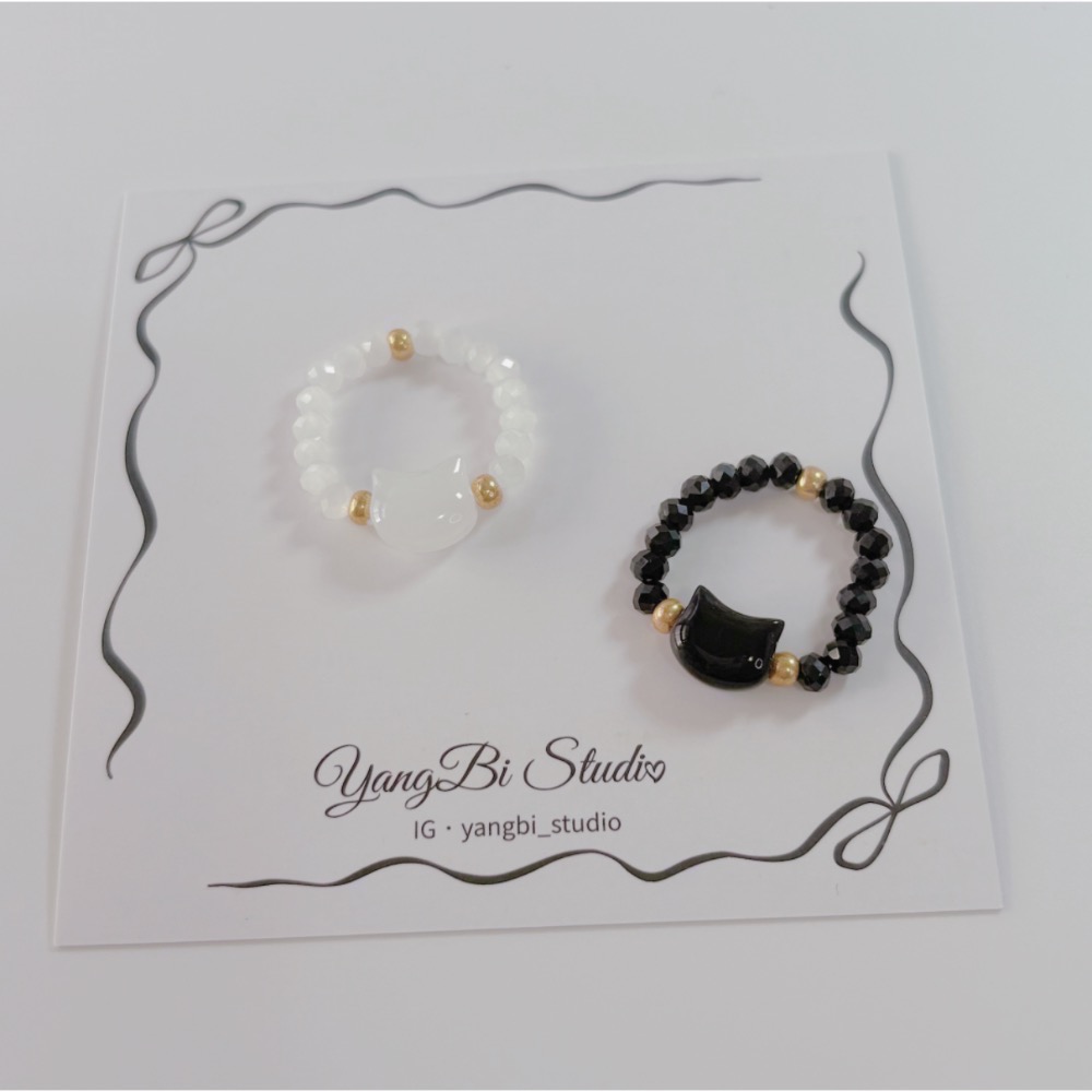 𝓨𝓪𝓷𝓰𝓑𝓲🕊️【貓奴必備】【可愛貓咪串珠彈力戒指】 Y860-細節圖4