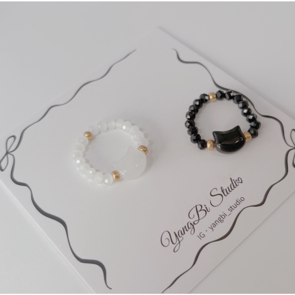 𝓨𝓪𝓷𝓰𝓑𝓲🕊️【貓奴必備】【可愛貓咪串珠彈力戒指】 Y860-細節圖5