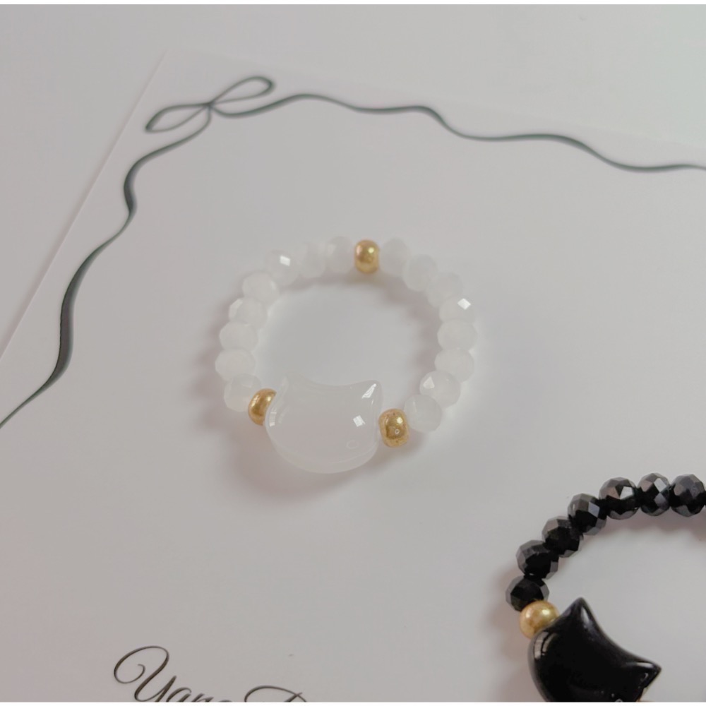 𝓨𝓪𝓷𝓰𝓑𝓲🕊️【貓奴必備】【可愛貓咪串珠彈力戒指】 Y860-細節圖7