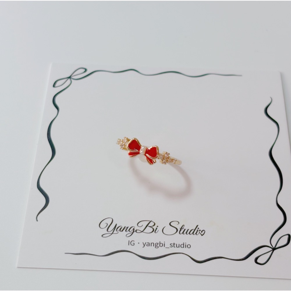 𝓨𝓪𝓷𝓰𝓑𝓲🕊️【典雅公主蝴蝶結珍珠戒指】 Y863-細節圖6