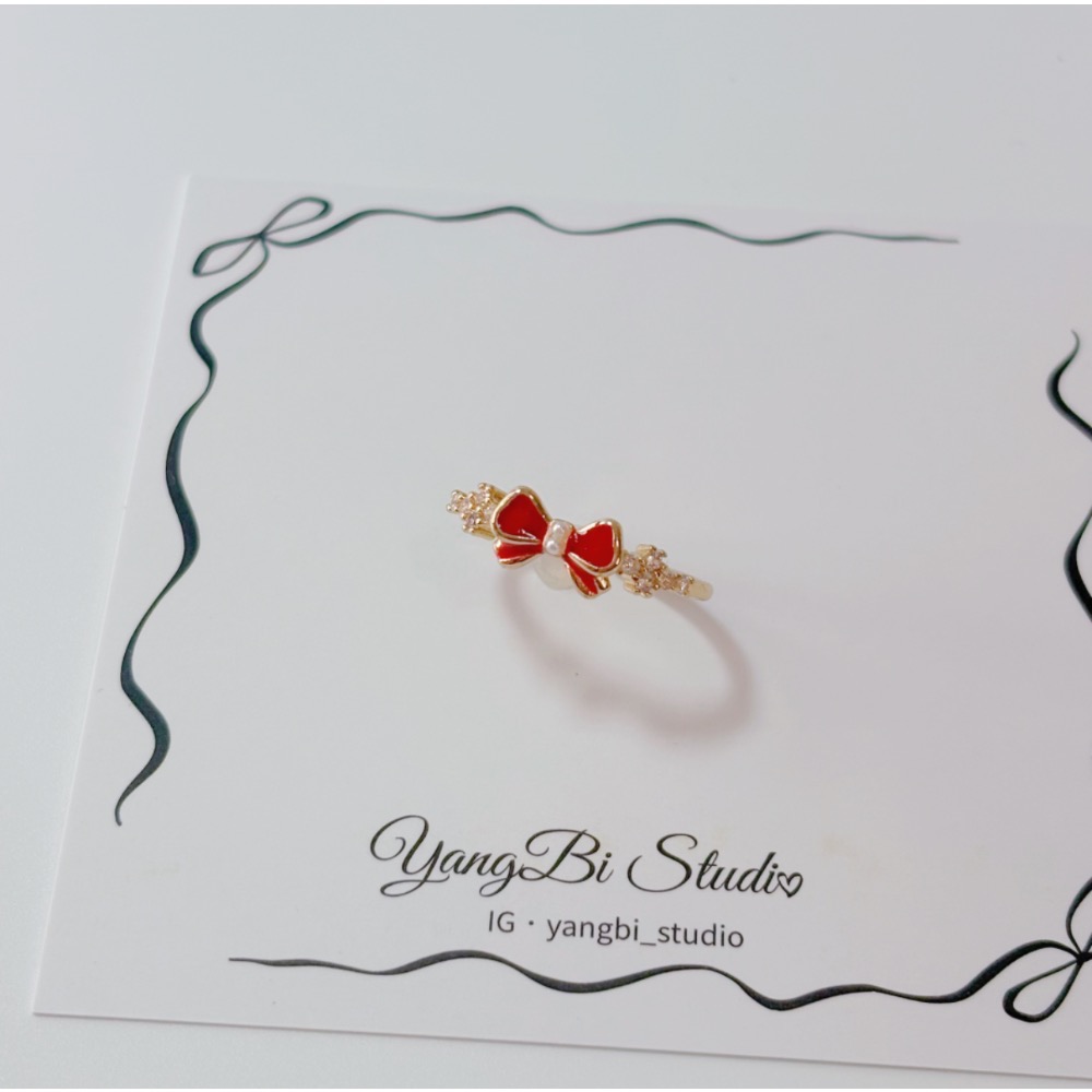 𝓨𝓪𝓷𝓰𝓑𝓲🕊️【典雅公主蝴蝶結珍珠戒指】 Y863-細節圖7