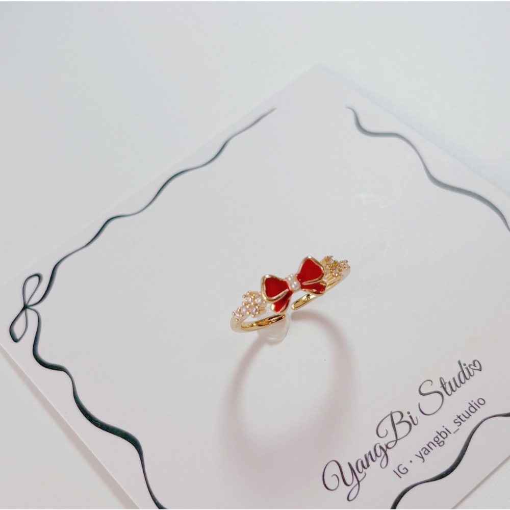 𝓨𝓪𝓷𝓰𝓑𝓲🕊️【典雅公主蝴蝶結珍珠戒指】 Y863-細節圖8