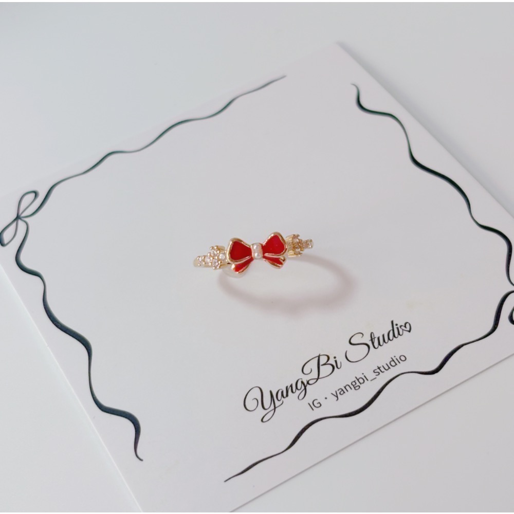 𝓨𝓪𝓷𝓰𝓑𝓲🕊️【典雅公主蝴蝶結珍珠戒指】 Y863-細節圖3