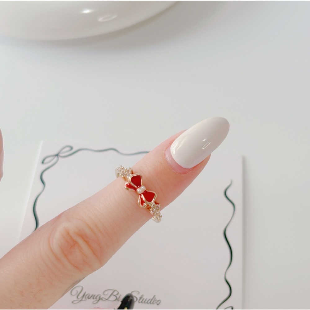 𝓨𝓪𝓷𝓰𝓑𝓲🕊️【典雅公主蝴蝶結珍珠戒指】 Y863-細節圖5