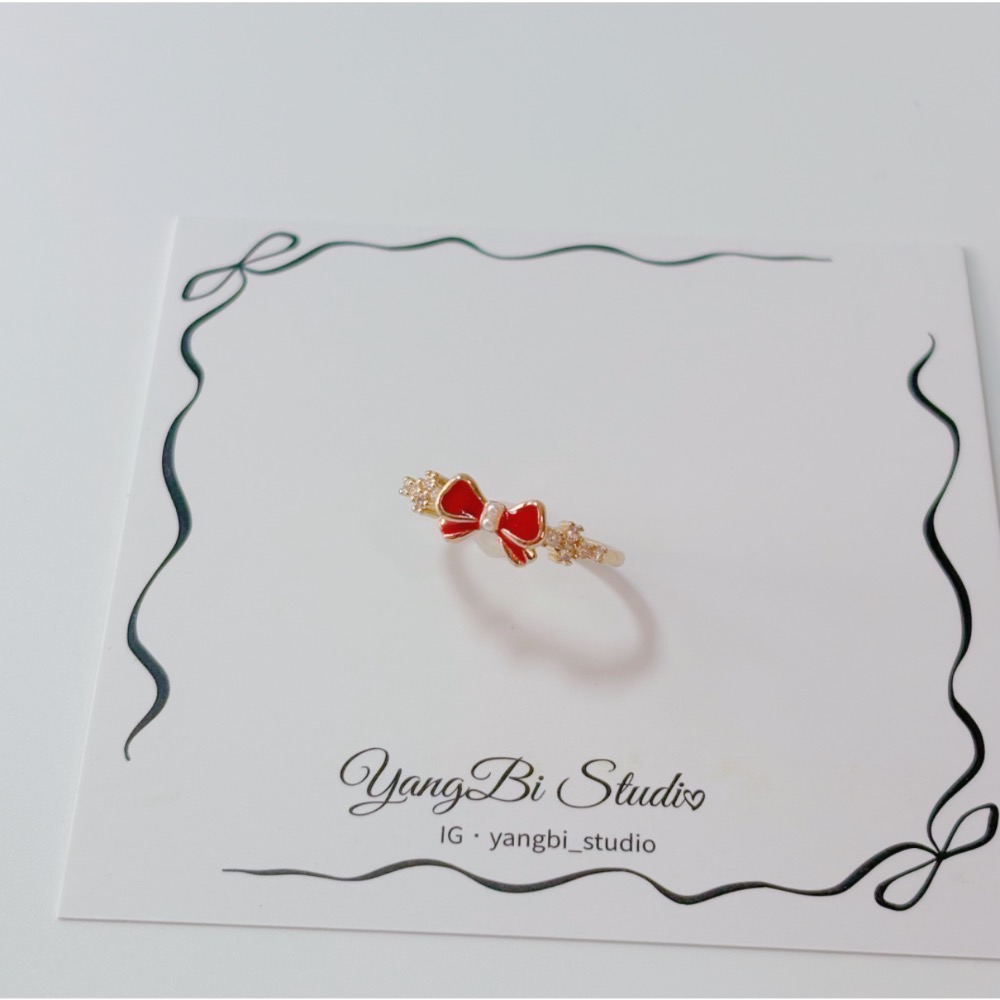 𝓨𝓪𝓷𝓰𝓑𝓲🕊️【典雅公主蝴蝶結珍珠戒指】 Y863-細節圖6