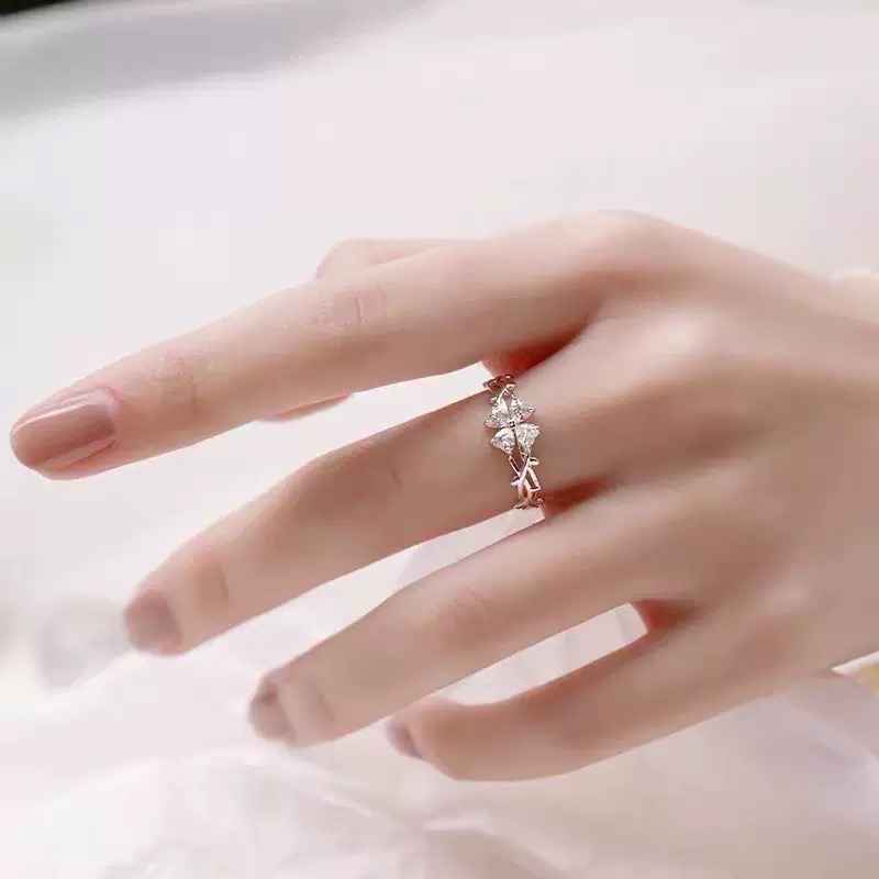 𝓨𝓪𝓷𝓰𝓑𝓲🕊️925純銀【戴上它從此每天都幸運】【幸運草披荊斬棘幸運水鑽戒指】 Y864-細節圖3