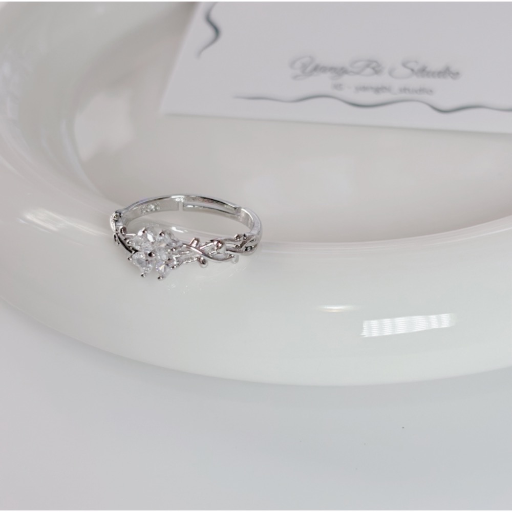 𝓨𝓪𝓷𝓰𝓑𝓲🕊️925純銀【戴上它從此每天都幸運】【幸運草披荊斬棘幸運水鑽戒指】 Y864-細節圖9