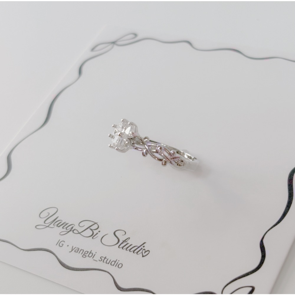 𝓨𝓪𝓷𝓰𝓑𝓲🕊️925純銀【戴上它從此每天都幸運】【幸運草披荊斬棘幸運水鑽戒指】 Y864-細節圖10