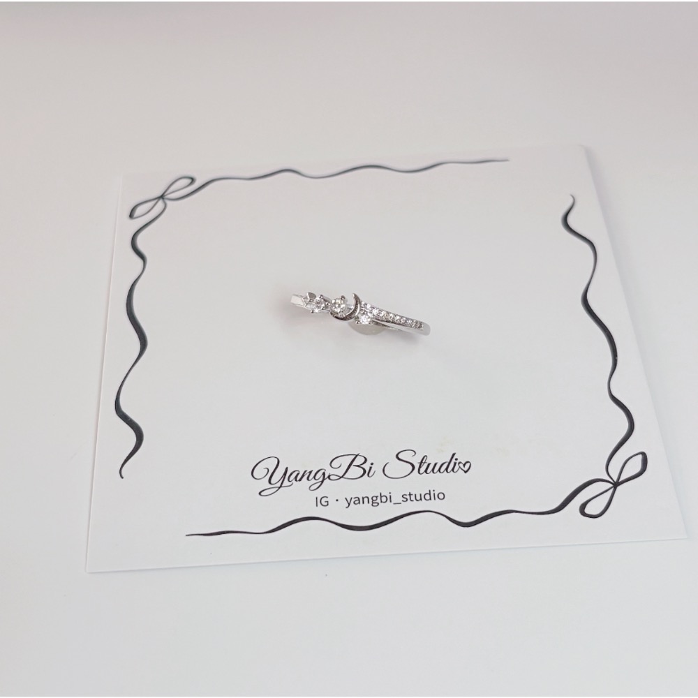 𝓨𝓪𝓷𝓰𝓑𝓲🕊️【925純銀】【星月相伴水鑽戒指】 Y865-細節圖4