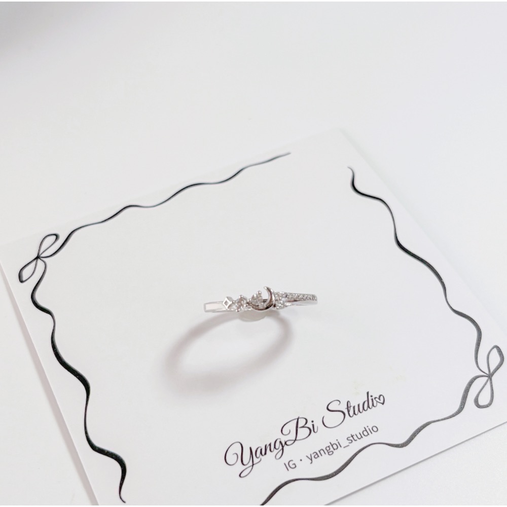 𝓨𝓪𝓷𝓰𝓑𝓲🕊️【925純銀】【星月相伴水鑽戒指】 Y865-細節圖6