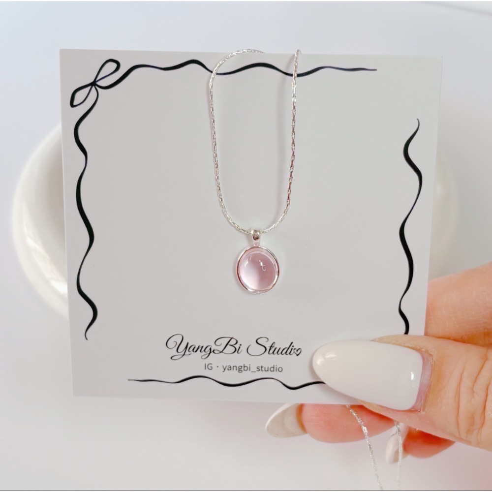 𝓨𝓪𝓷𝓰𝓑𝓲🕊️925銀【掉落人間的粉月光】【粉玉髓項鍊】 Y868-細節圖4