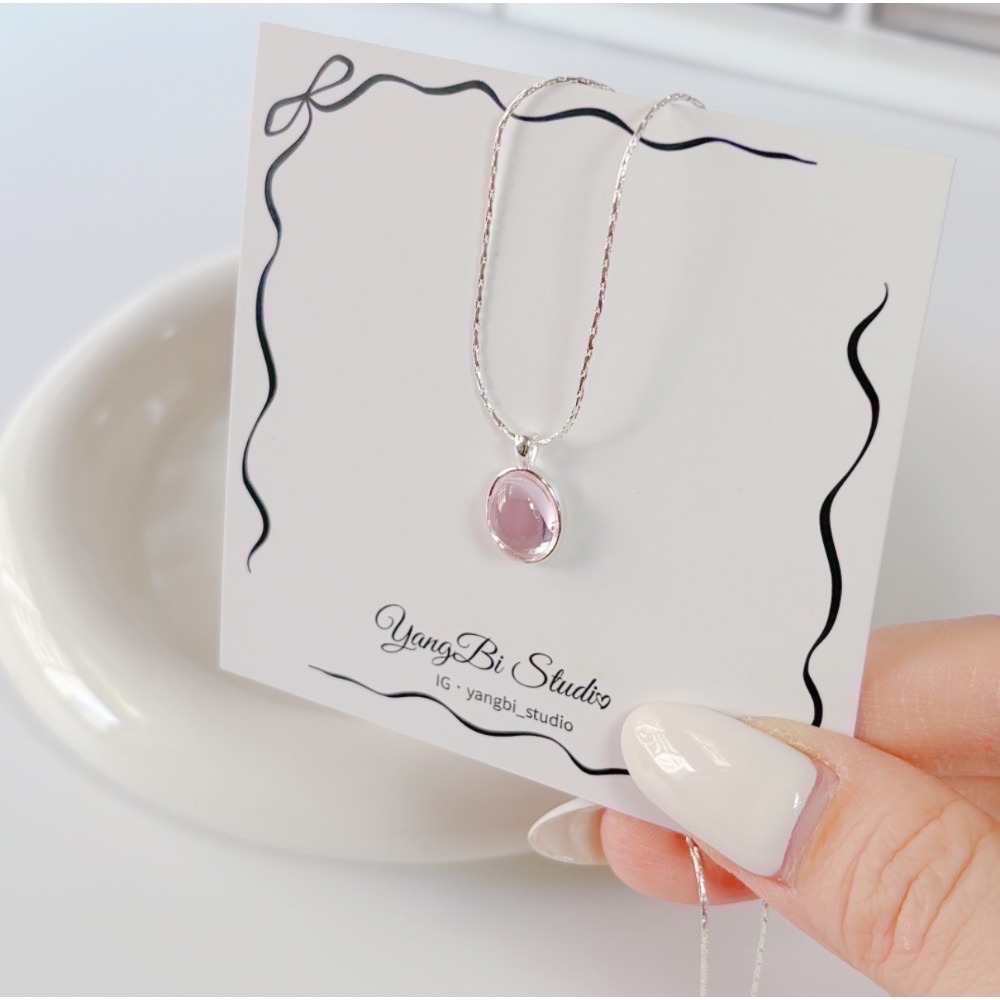 𝓨𝓪𝓷𝓰𝓑𝓲🕊️925銀【掉落人間的粉月光】【粉玉髓項鍊】 Y868-細節圖5