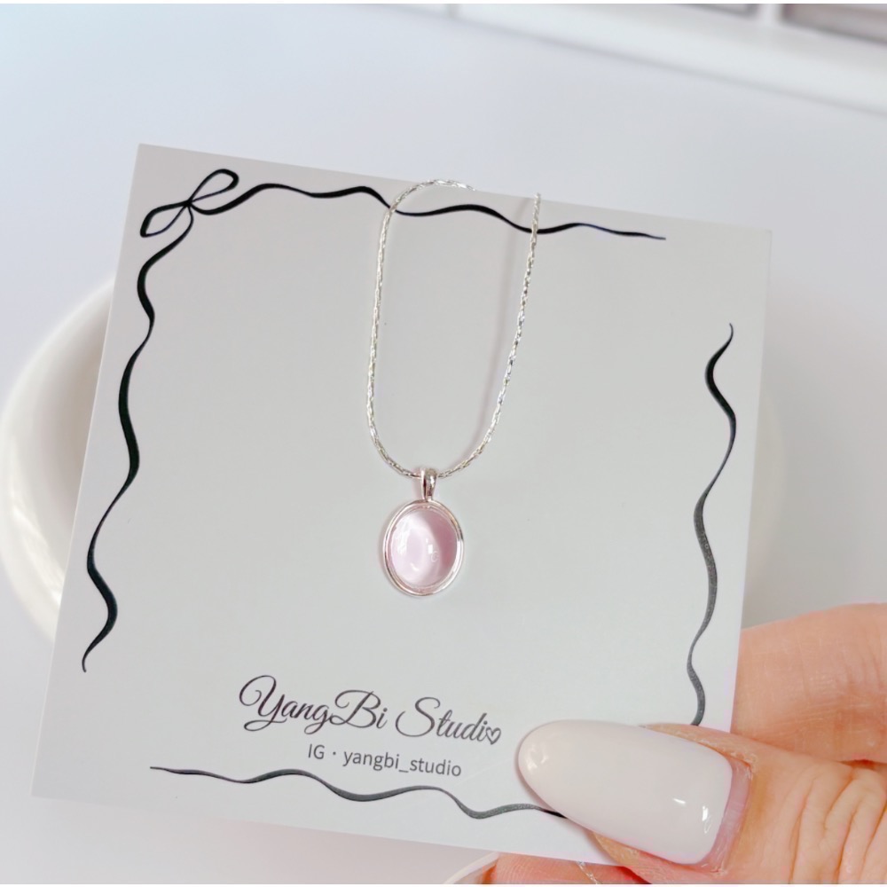 𝓨𝓪𝓷𝓰𝓑𝓲🕊️925銀【掉落人間的粉月光】【粉玉髓項鍊】 Y868-細節圖6