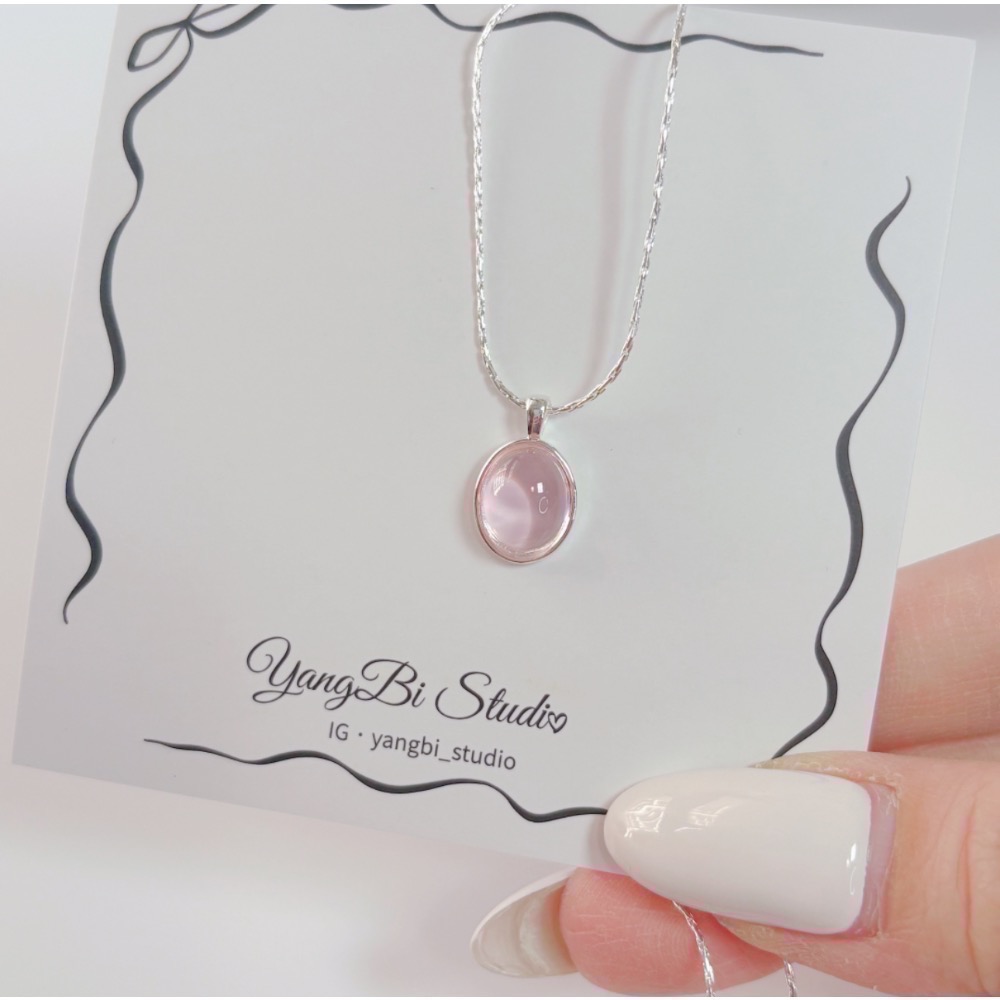 𝓨𝓪𝓷𝓰𝓑𝓲🕊️925銀【掉落人間的粉月光】【粉玉髓項鍊】 Y868-細節圖7