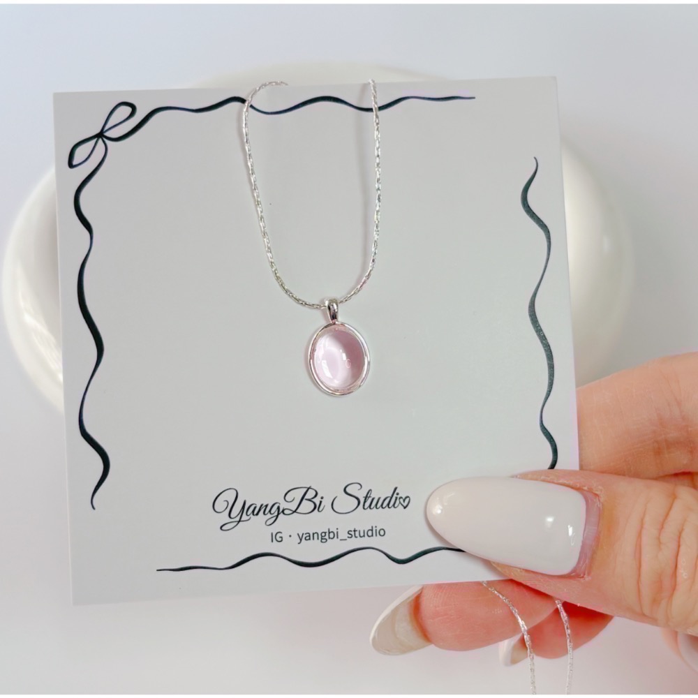𝓨𝓪𝓷𝓰𝓑𝓲🕊️925銀【掉落人間的粉月光】【粉玉髓項鍊】 Y868-細節圖9