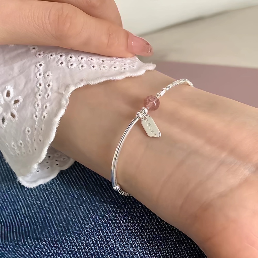 𝓨𝓪𝓷𝓰𝓑𝓲🕊️925銀【碎銀子幸運草莓晶手鍊】 Y869-細節圖4