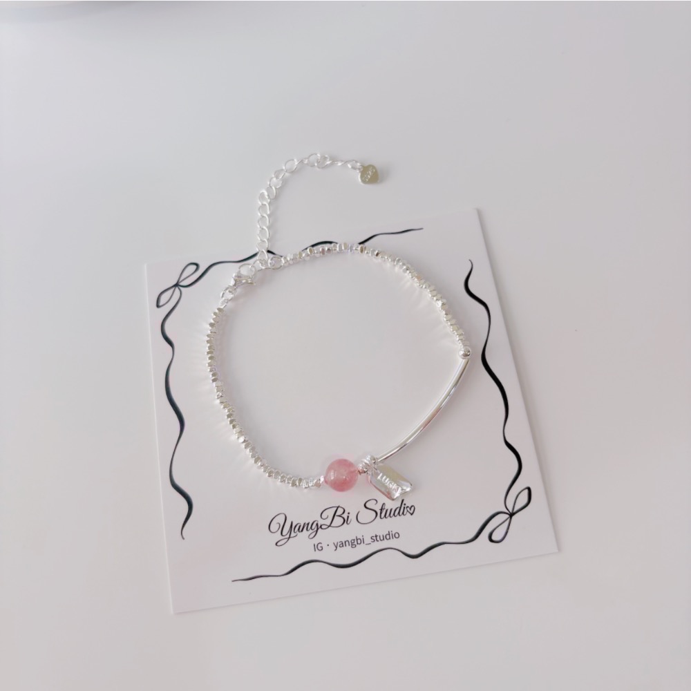 𝓨𝓪𝓷𝓰𝓑𝓲🕊️925銀【碎銀子幸運草莓晶手鍊】 Y869-細節圖5