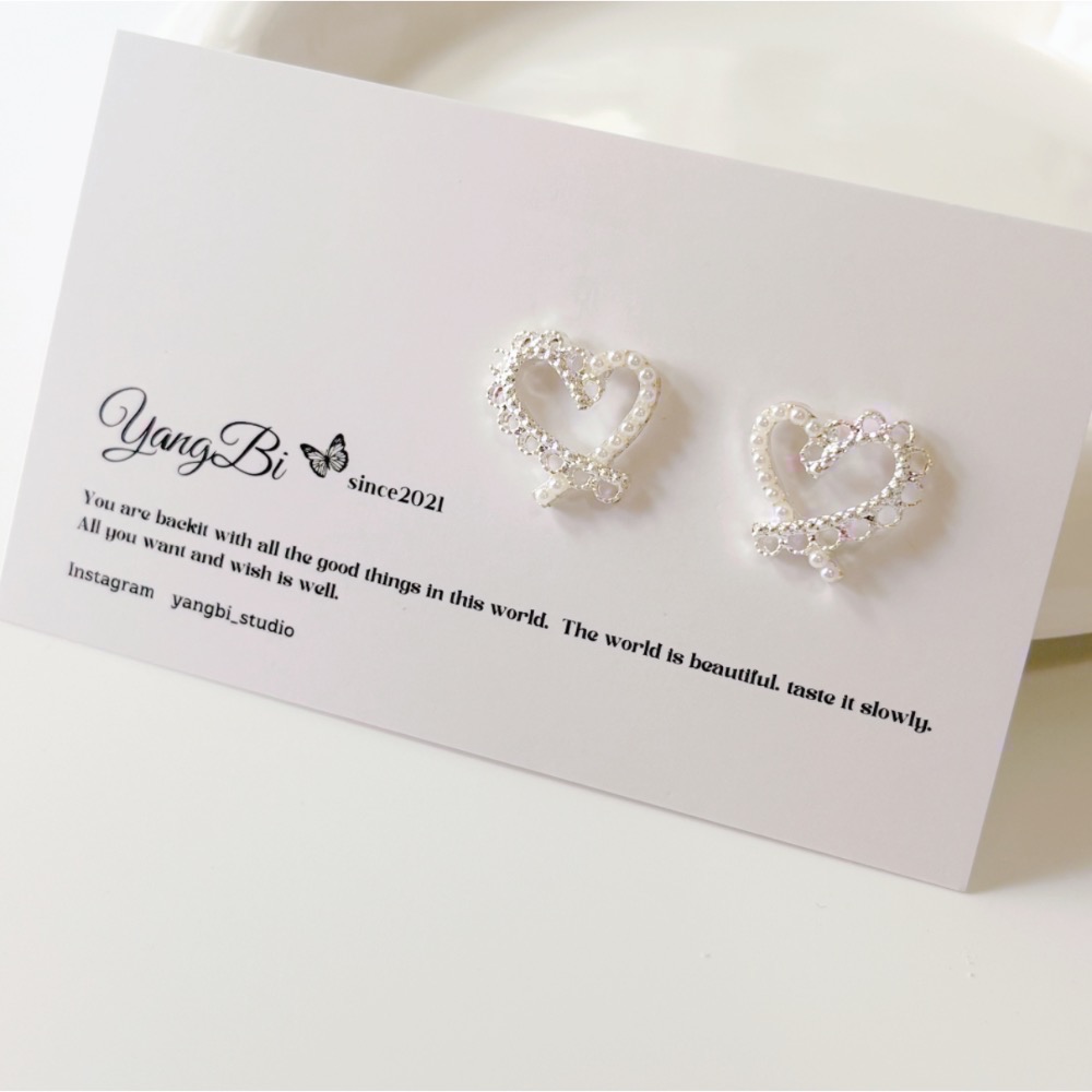 𝓨𝓪𝓷𝓰𝓑𝓲🕊️【耳針耳夾都有】【韓系鏤空愛心蕾絲邊珍珠耳環】 Y873-細節圖6