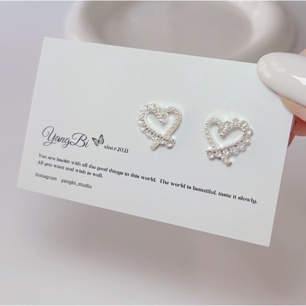 𝓨𝓪𝓷𝓰𝓑𝓲🕊️【耳針耳夾都有】【韓系鏤空愛心蕾絲邊珍珠耳環】 Y873-細節圖7