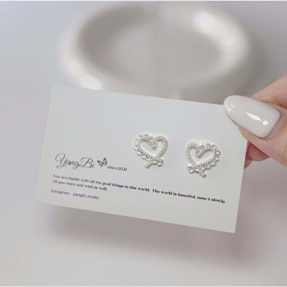 𝓨𝓪𝓷𝓰𝓑𝓲🕊️【耳針耳夾都有】【韓系鏤空愛心蕾絲邊珍珠耳環】 Y873-細節圖10