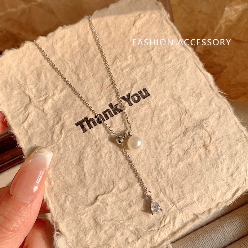 𝓨𝓪𝓷𝓰𝓑𝓲🕊️【多種戴法/鈦鋼鍊】【人魚之淚珍珠抽拉調節流蘇項鍊】 Y874-細節圖6