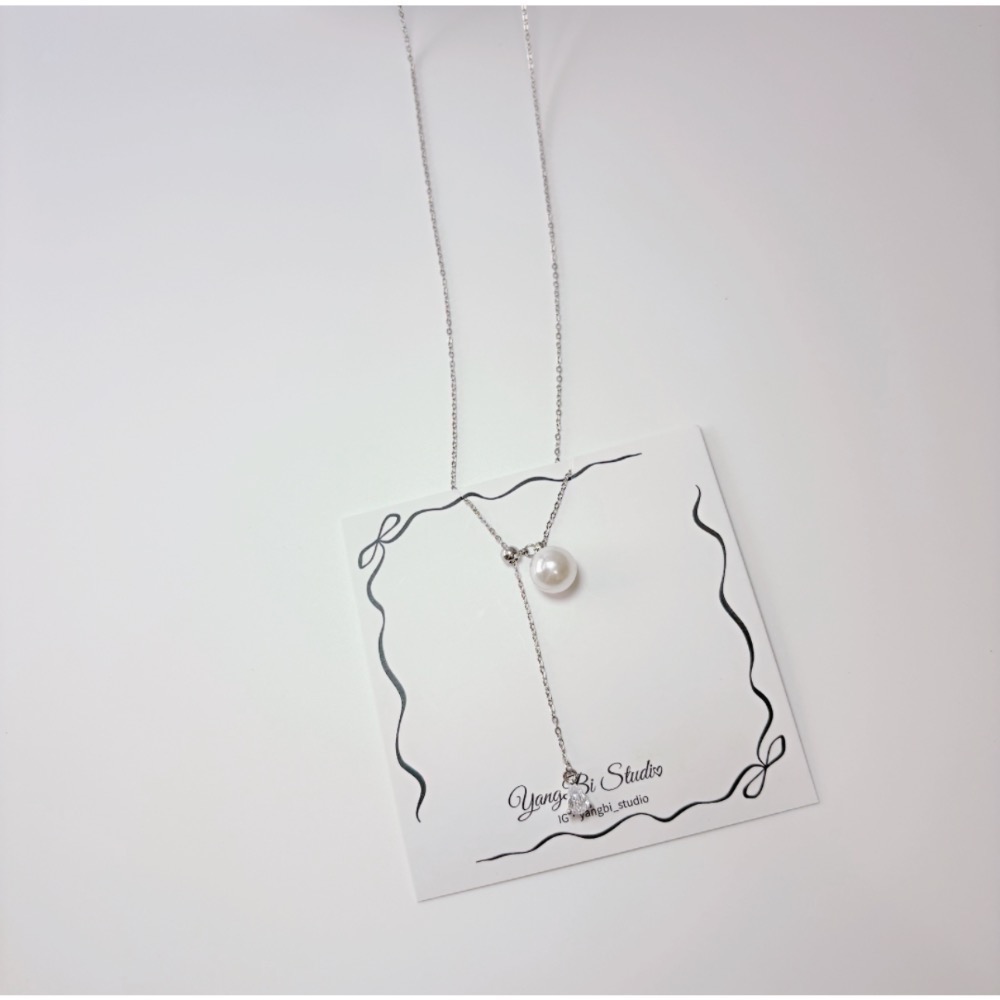 𝓨𝓪𝓷𝓰𝓑𝓲🕊️【多種戴法/鈦鋼鍊】【人魚之淚珍珠抽拉調節流蘇項鍊】 Y874-細節圖7