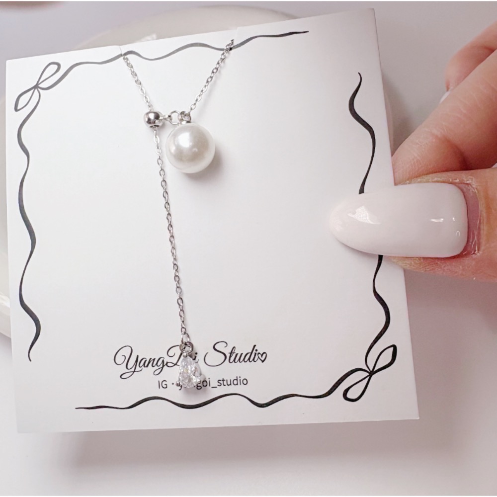 𝓨𝓪𝓷𝓰𝓑𝓲🕊️【多種戴法/鈦鋼鍊】【人魚之淚珍珠抽拉調節流蘇項鍊】 Y874-細節圖11
