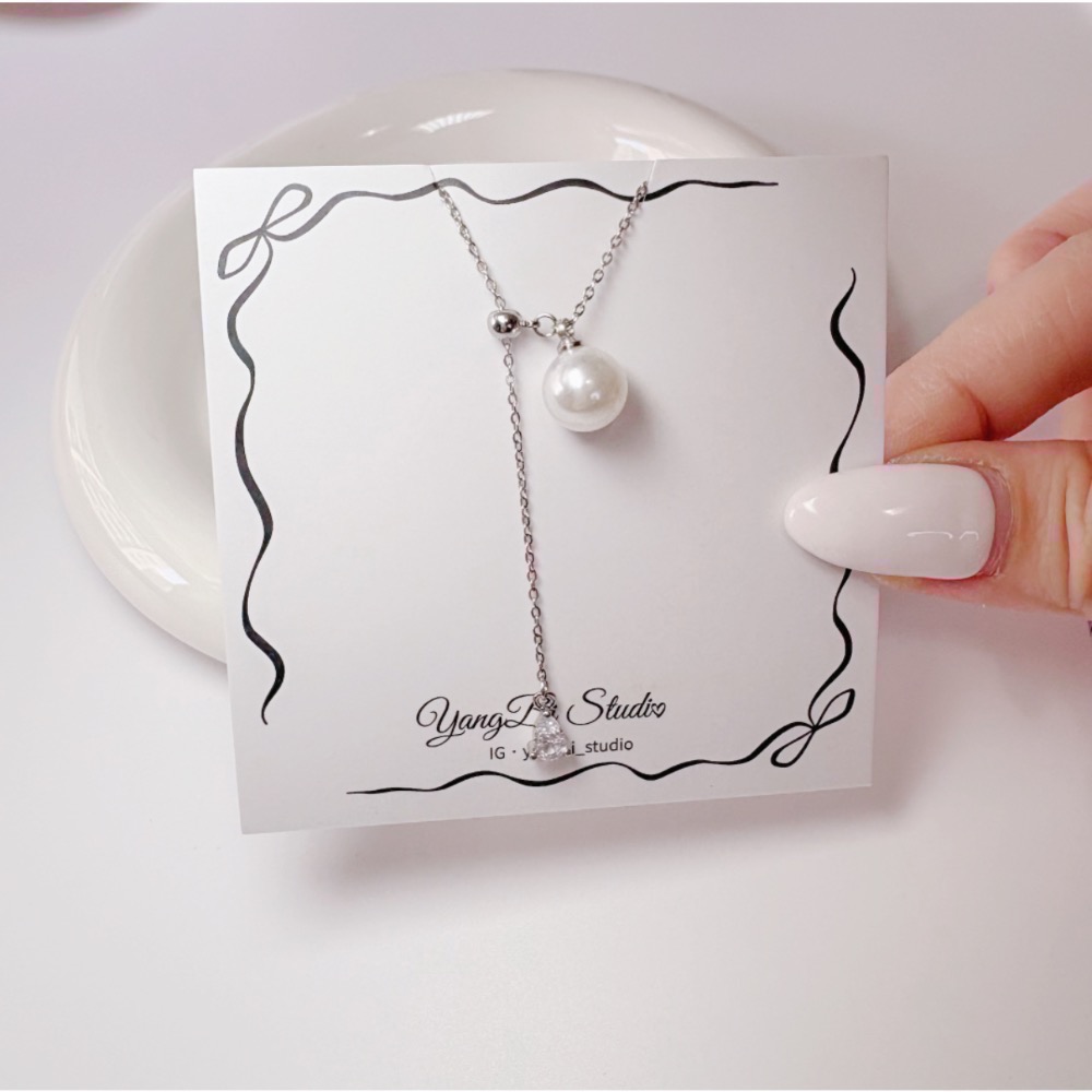 𝓨𝓪𝓷𝓰𝓑𝓲🕊️【多種戴法/鈦鋼鍊】【人魚之淚珍珠抽拉調節流蘇項鍊】 Y874-細節圖8