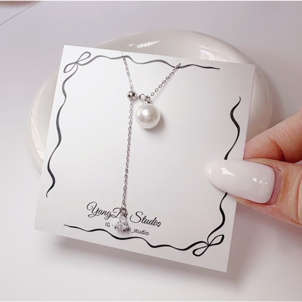 𝓨𝓪𝓷𝓰𝓑𝓲🕊️【多種戴法/鈦鋼鍊】【人魚之淚珍珠抽拉調節流蘇項鍊】 Y874-細節圖9