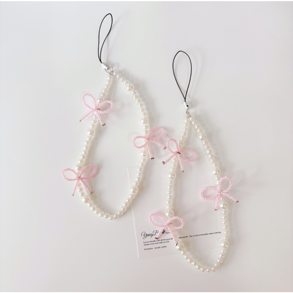 𝓨𝓪𝓷𝓰𝓑𝓲🩰純手工【串珠蝴蝶結手機吊飾】 C69-細節圖3