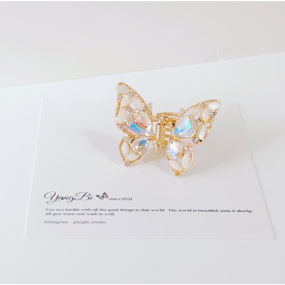 𝓨𝓪𝓷𝓰𝓑𝓲🕊️【七彩霓虹甜美水鑽蝴蝶小抓夾】 V429-細節圖3