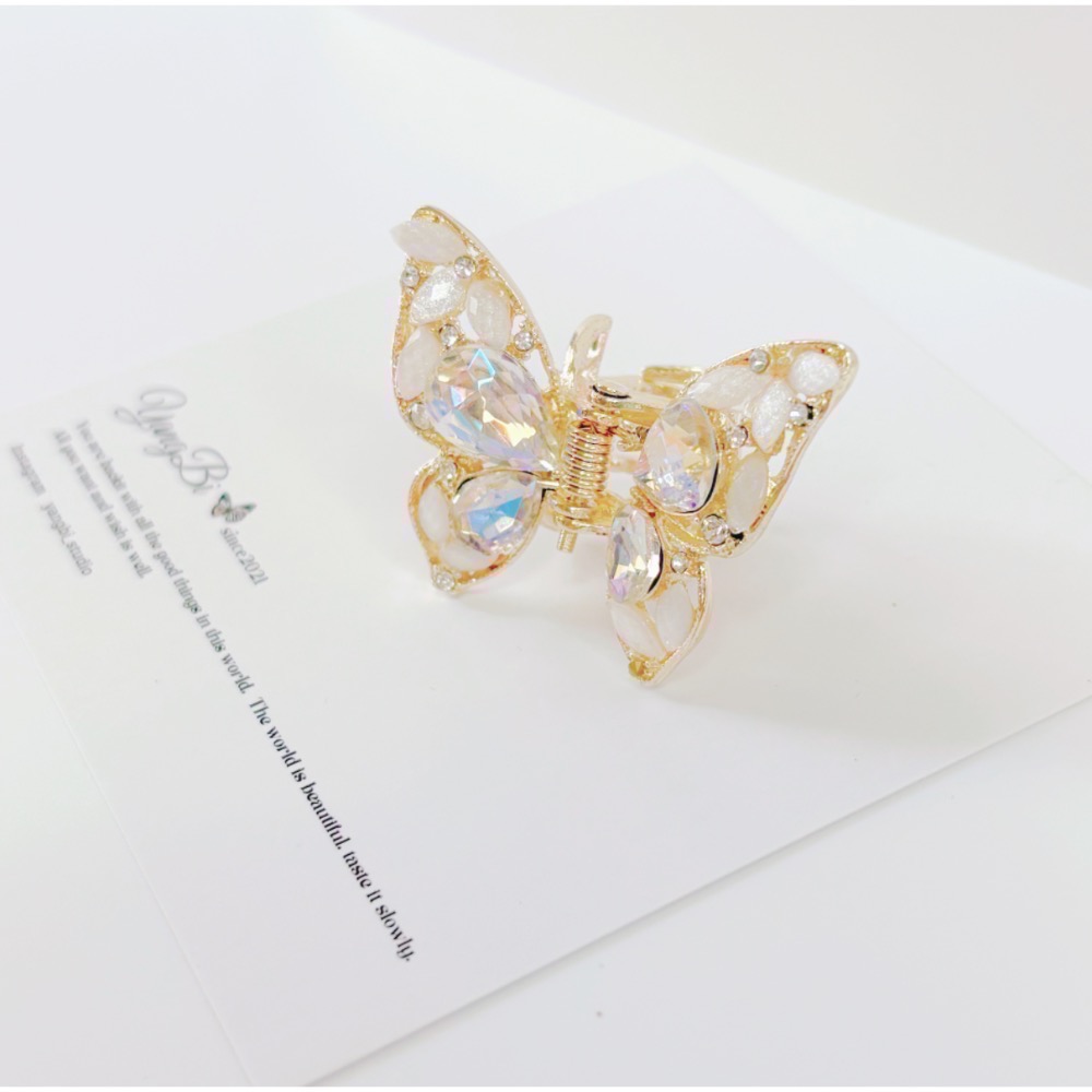𝓨𝓪𝓷𝓰𝓑𝓲🕊️【七彩霓虹甜美水鑽蝴蝶小抓夾】 V429-細節圖6