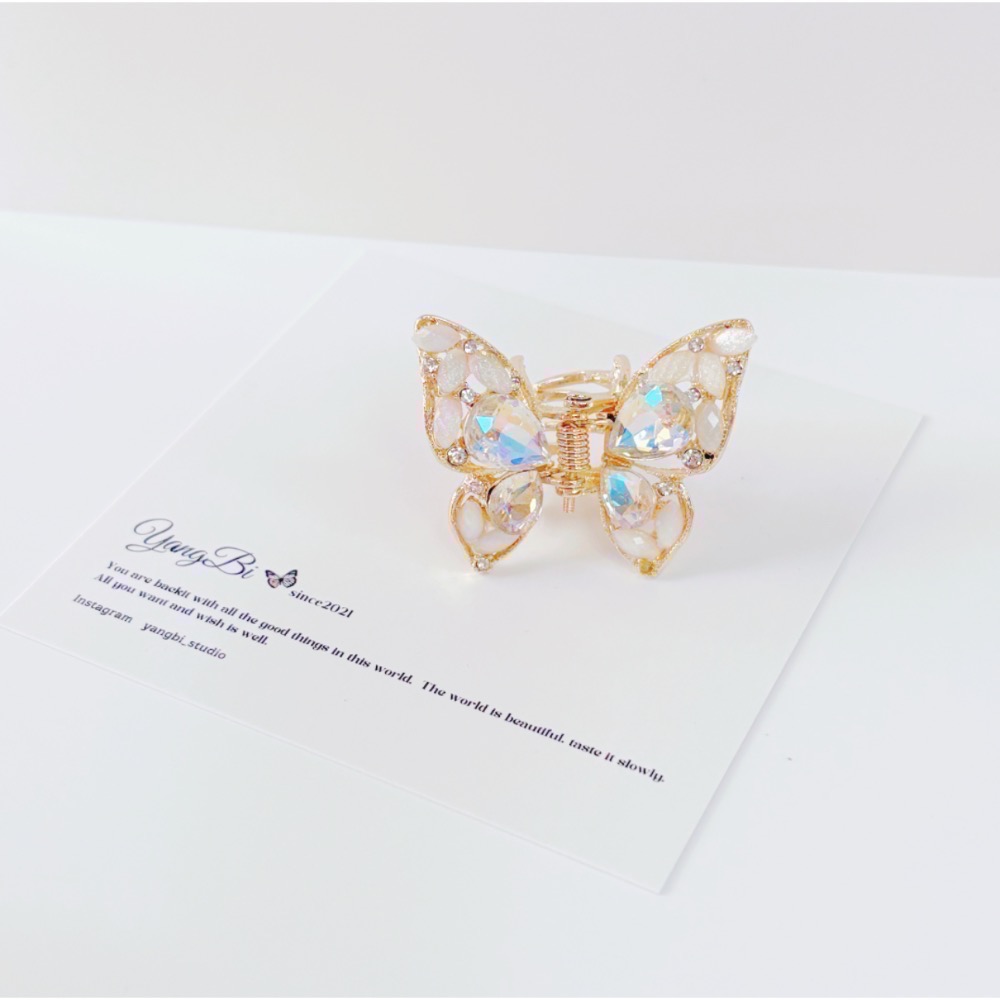 𝓨𝓪𝓷𝓰𝓑𝓲🕊️【七彩霓虹甜美水鑽蝴蝶小抓夾】 V429-細節圖8