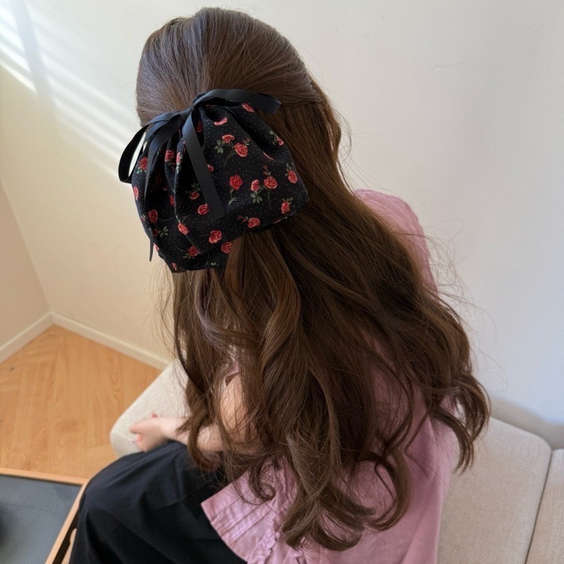 𝓨𝓪𝓷𝓰𝓑𝓲🕊️【法式溫柔小碎花蝴蝶結大腸圈】【半扎低馬尾大腸圈】 V431-細節圖4