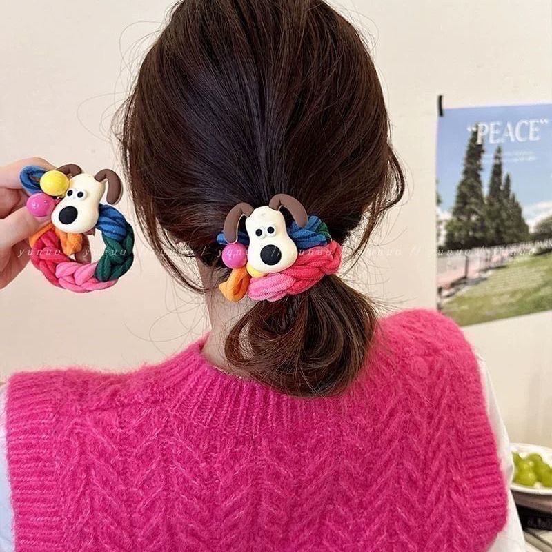 𝓨𝓪𝓷𝓰𝓑𝓲🕊️【超Q小狗彩虹編織撞色超彈力髮圈】 V432-細節圖5