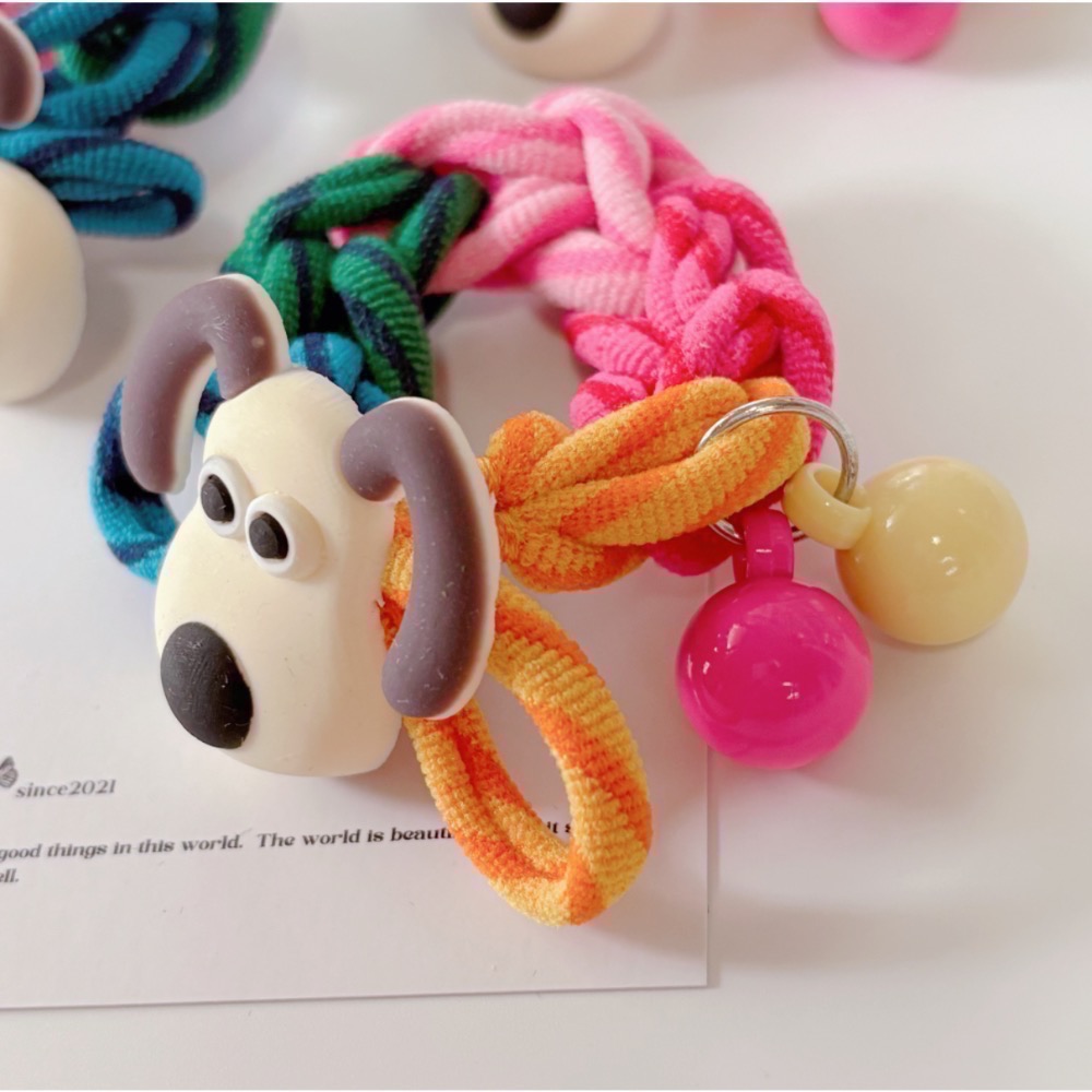 𝓨𝓪𝓷𝓰𝓑𝓲🕊️【超Q小狗彩虹編織撞色超彈力髮圈】 V432-細節圖9