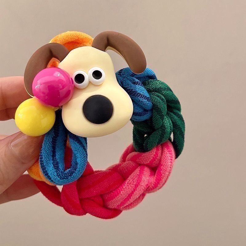 𝓨𝓪𝓷𝓰𝓑𝓲🕊️【超Q小狗彩虹編織撞色超彈力髮圈】 V432-細節圖2