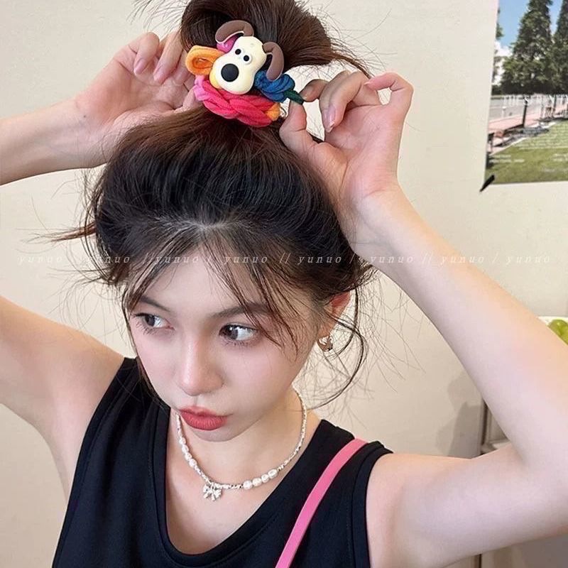 𝓨𝓪𝓷𝓰𝓑𝓲🕊️【超Q小狗彩虹編織撞色超彈力髮圈】 V432-細節圖4