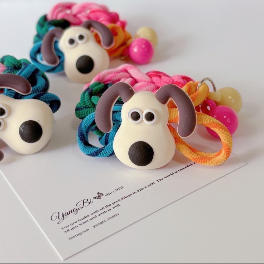 𝓨𝓪𝓷𝓰𝓑𝓲🕊️【超Q小狗彩虹編織撞色超彈力髮圈】 V432-細節圖7