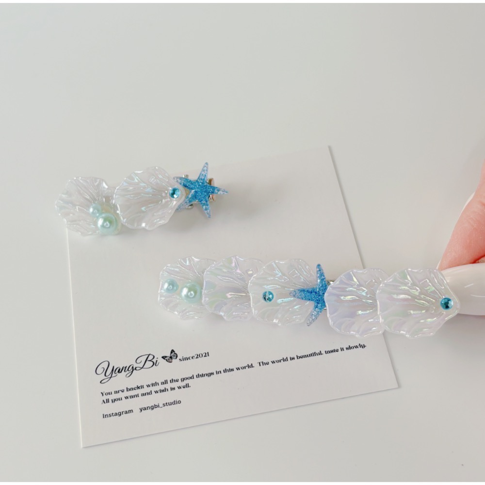 𝓨𝓪𝓷𝓰𝓑𝓲🕊️【珠光貝殼海星髮夾】 V433-細節圖4